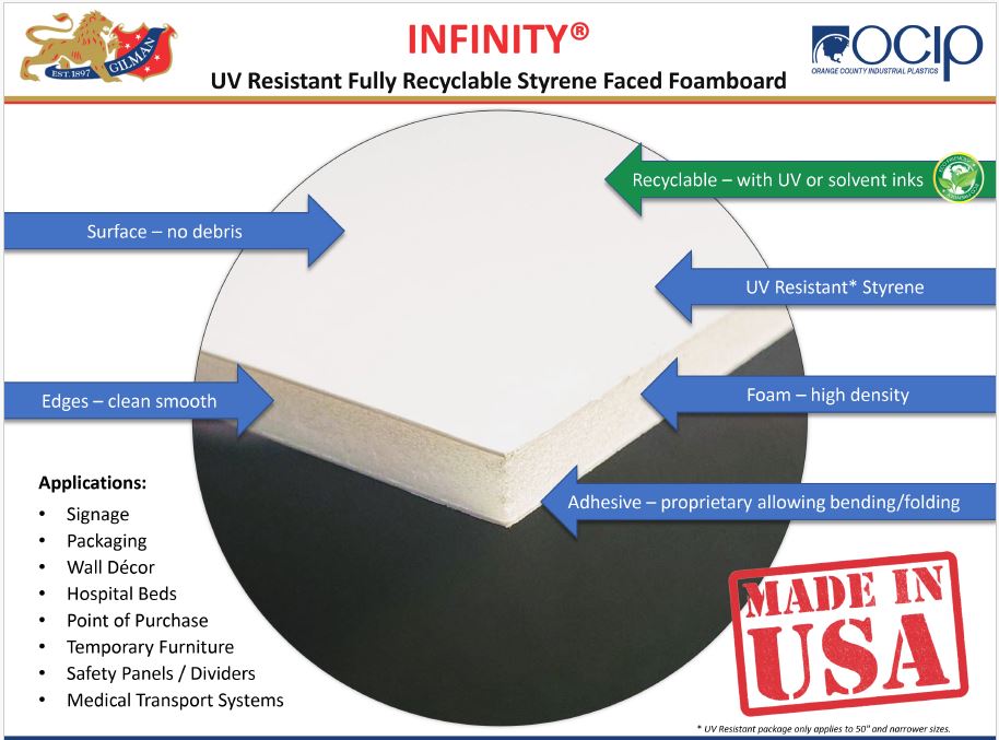 Gilman Infinity Styrene Faced Foam Board